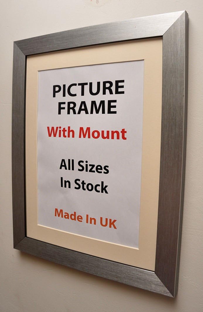 Kwik Picture Framing 30 mm Silver Brush Picture Frame with Ivory