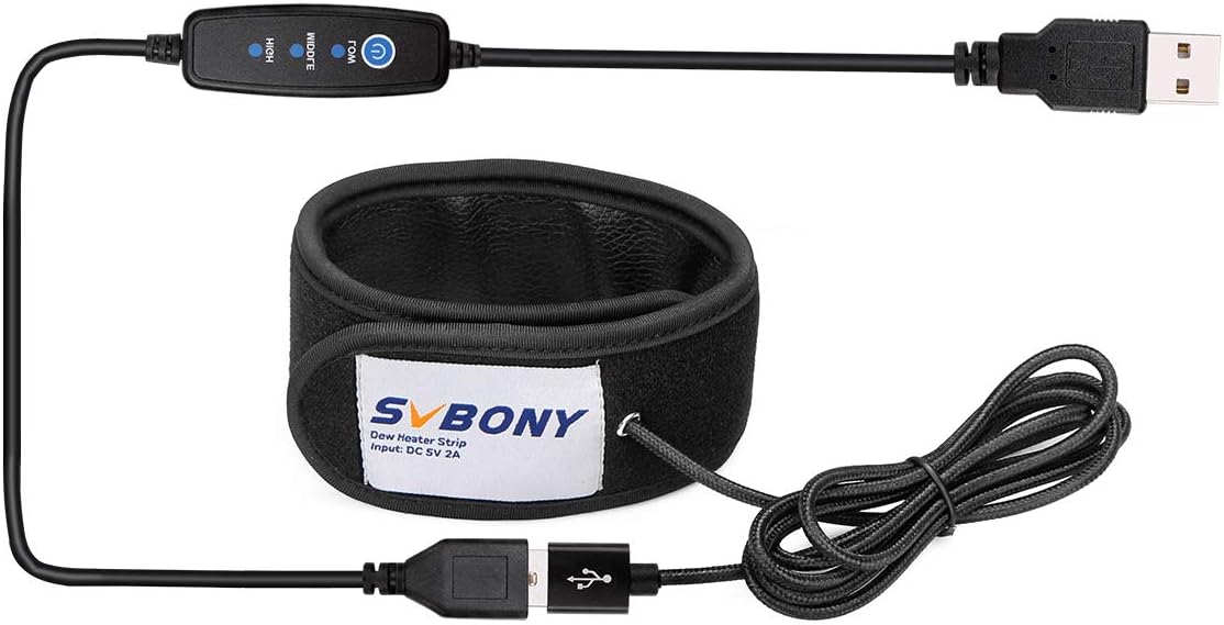Svbony SV172 USB Lens Heater, 320mm Lens Warmer with 3 Temperature Regulator