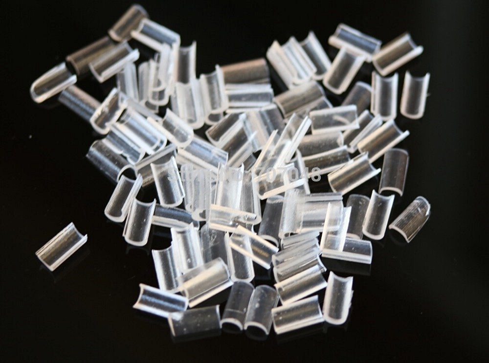 200 Pieces U Tip Keratin Clear Granule Beads for Hair Extensions Bonding or Rebond, Nail Shaped Fusion Glue Pack White
