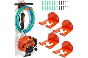 Doodlream 4PCS Garage Organization Weed Eater Hanger, Orange Garden Tool Organizer Wall Mount for Garage Storage, Iron Trimme