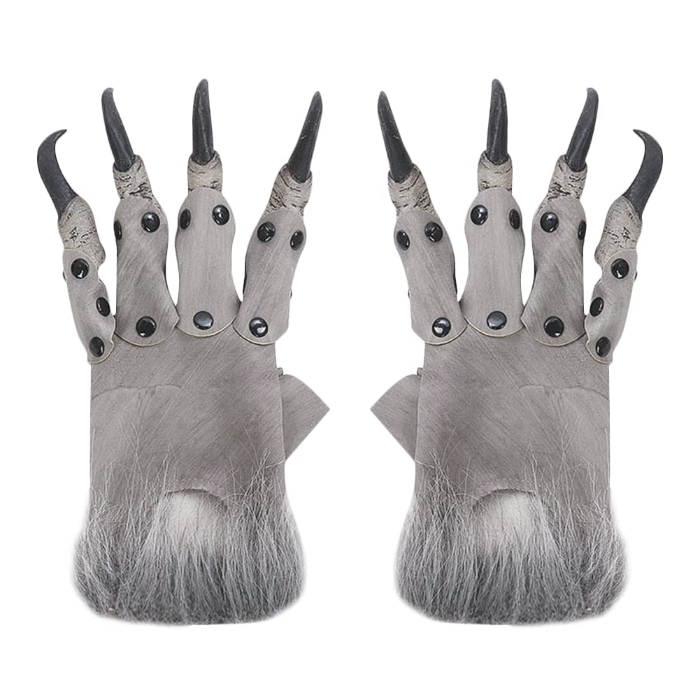 XGOPTS Claw Gloves Halloween Costume Steampunk Leather Gloves Beast Gloves Monster Gloves Dragon Paw Gloves Cosplay Party Costume For Theatre Stage Monster Easter Black