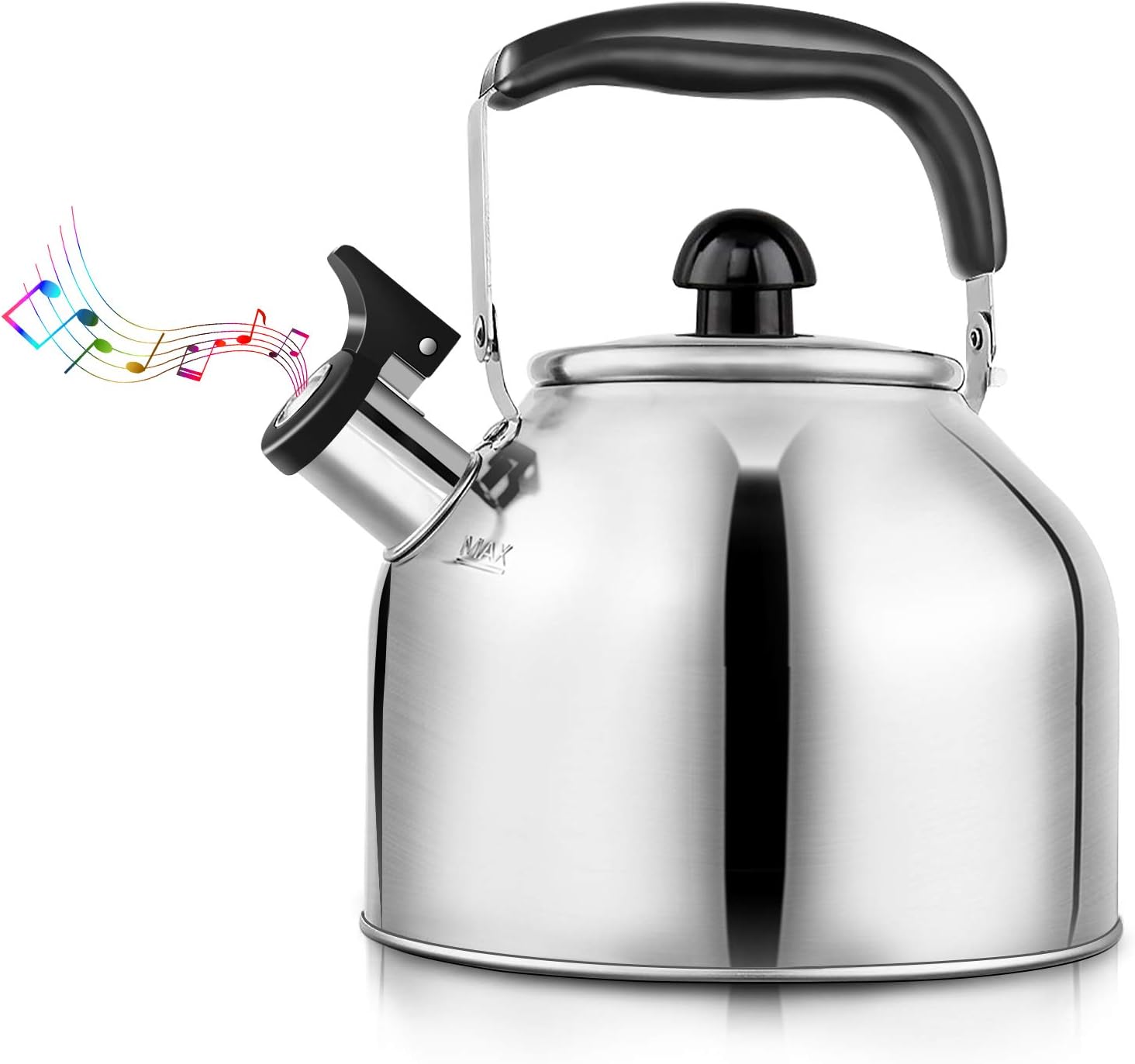 Tea Kettle Whistling, Stainless Steel Teakettle for All Stovetop With Ergonomic Handle - 3.9 Quart Whistling Teapot