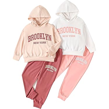 Sudadera Pantalón Floerns Conjunto Niña Floerns 2 Piezas - Sudadera Capucha Y Pantalones Manga Larga Conjunto Invierno Niña
