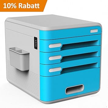 Plastic Storage Drawers Desk Storage Unit Organizer Lockable File