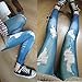 Ladies Vintage Jeans Legging Fake Hole Tight Stretchy Skinny Jeggings