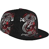 Men Baseball Cap Adjustable Cap Flat Brim Summer Fashion Hat Dragon Cap for Women Men