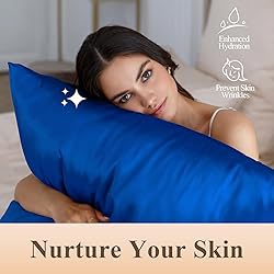Silk Like Satin Pillowcase Queen Size, Royal Blue