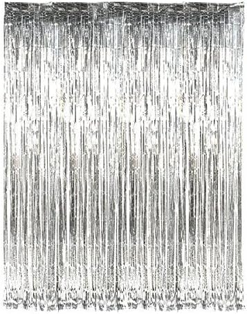 Days Off Foil Curtain (Silver, 6 X 3 Feet) - Pack of 4