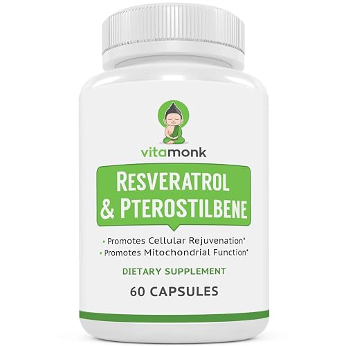 VitaMonk Resveratrol with Pterostilbene 600mg/60mg - No Artificial ...