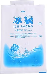 10pcs Food Ice Pack Leakproof Gel Pack Refrigerant Freezer Cold Pack Cooling Bags for Lunch Box(200ml)