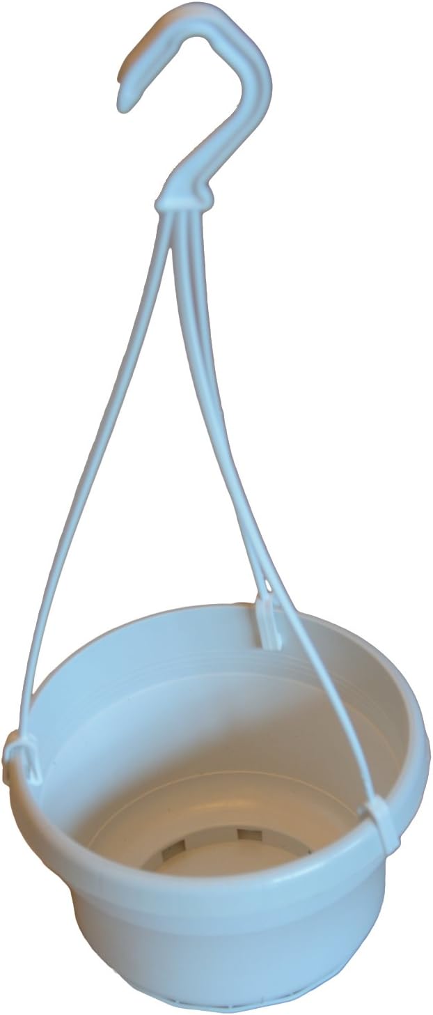 Liliane 14cm Hanging Pots with attached drip trays (Pack of 10) (White)