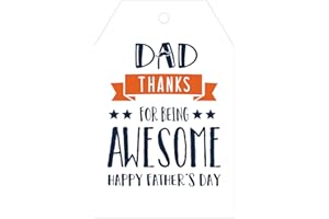G2PLUS Happy Father's Day Tags, 100PCS Father's Day Paper Gift Tags, Best Father Gift Tag with String for Present Wrapping, Gift Bags, DIY Crafts (3.3''x2.2'')