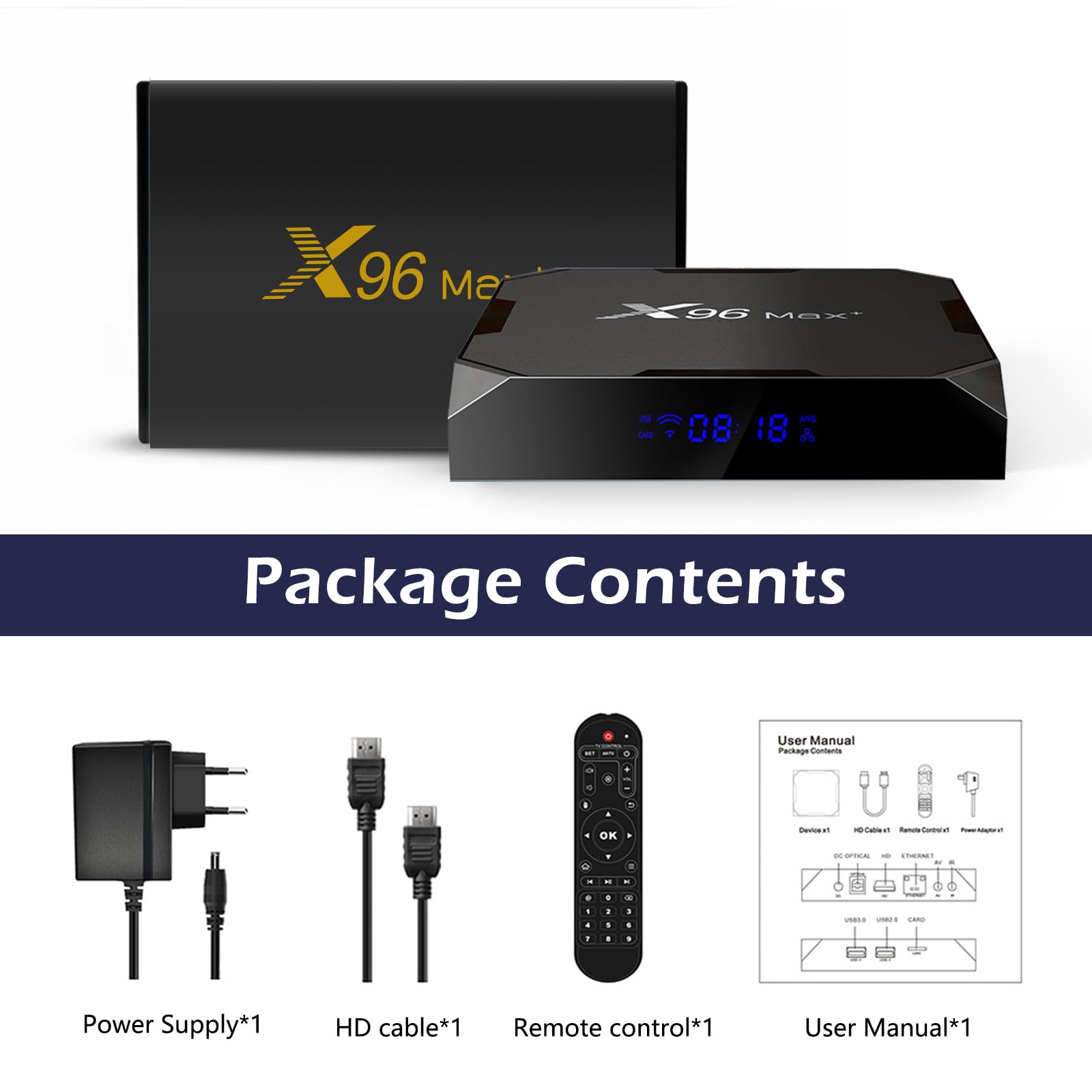 TV Box Android 9.0,Smart Media Player 4+32GB HD Android Box S905x3,Support 4K/3D 2.4&5 GHz WiFi BT 4.0 Smart TV Box with Remote (32GB)