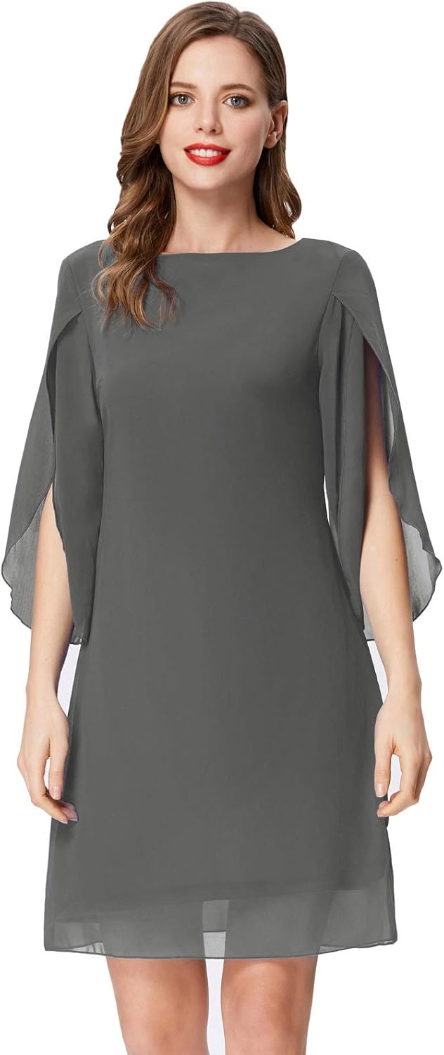 GRACE KARIN Women Loose Chiffon Dress Elegant Evening Dress for Cocktail Party