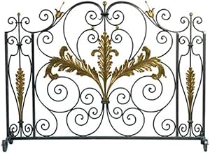 HEMFV Fireplace Screen, Protección contra Incendios de Metal, Pantalla