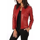 EXCENT OUTERWEAR Womens leather jackets Motorcycle Bomber Biker Real leather jacket women