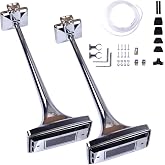 Prefer Warehouse Pair High Tone Air Horn Compatible with Peterbilt Kenworth | Chrome Roof Mount High Tone Air Horns &amp; Base Mount,Heavy Duty Chrome Finish. Compatible with Peterbilt, Kenworth, Mack, Ford