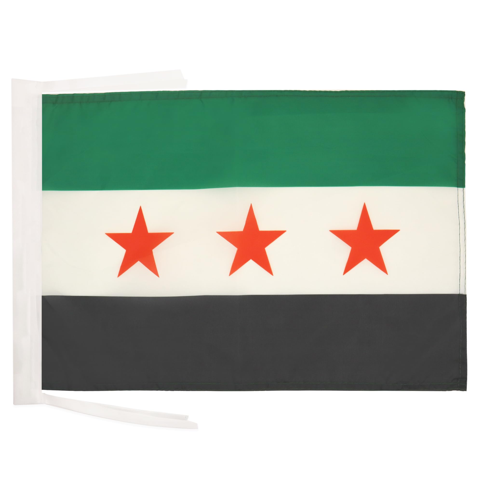 AZ FLAG - Free Syrian Army Flag - 18'' x 12'' - 100% Polyester Army of Syria Small Banner with Two Cords - Fade Resistant - Vivid Colors - 18x12 in - 45x30 Cm — image 1