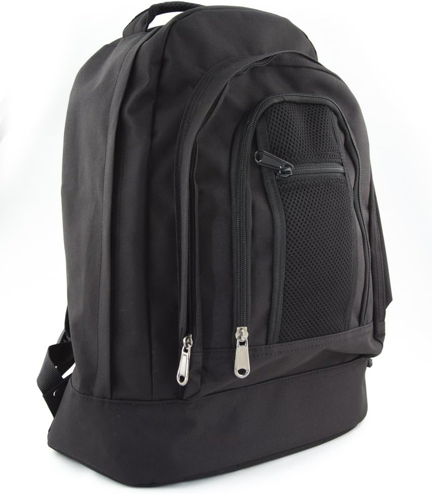 The Rugged Backpack BKT-01T, Black Canvas, 2 large storage and 1 Front zip pocket