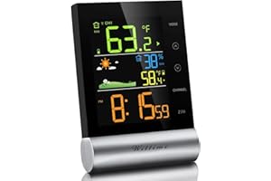 Wittime 2079 Indoor Outdoor Thermometer Wireless Temperature and Humidity Monitor Inside Outside Thermometer for Home with Temp Sensor,hd lcd