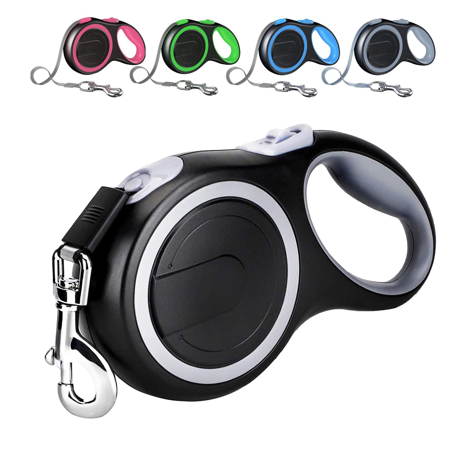 Aandyou Extendable Dog Lead, Tangle-Free Retractable Dog Leash 8m Long, Anti-Slip Handle, Suitable for Small to Large Dogs, Grey