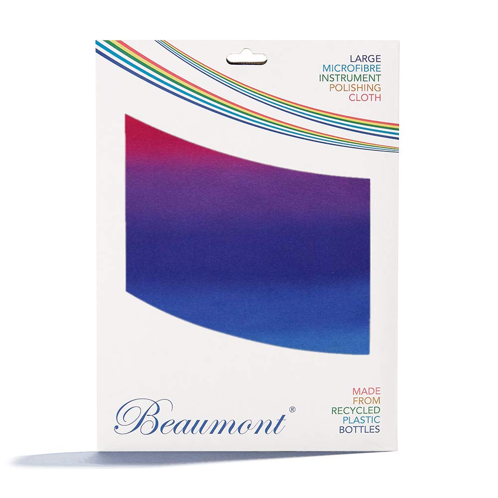 Beaumont Hazy Rainbow Musical Polishing & Cleaning Patterned Instruments Trumpet Clarinet Sax Flute Recycled Microfibre Cleaning Cloth Brass Silver 40 x 30 cm (BFC4030-HR)