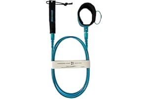 SIXPACK ACTION Pioneering Surf Leash, 5ft/6ft/7ft/8ft/9ft Comp Pro Surfboard Leash with 360-Degree Integral Molding Cuff Providing Maximum Durability, Flexibility and Comfort