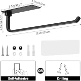 niffgaff Black Under Cabinet Paper Towel Holder Self-Adhesive Wall Mount view 5