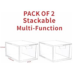 Yieach 2 Pack Stackable Makeup Organizer Storage