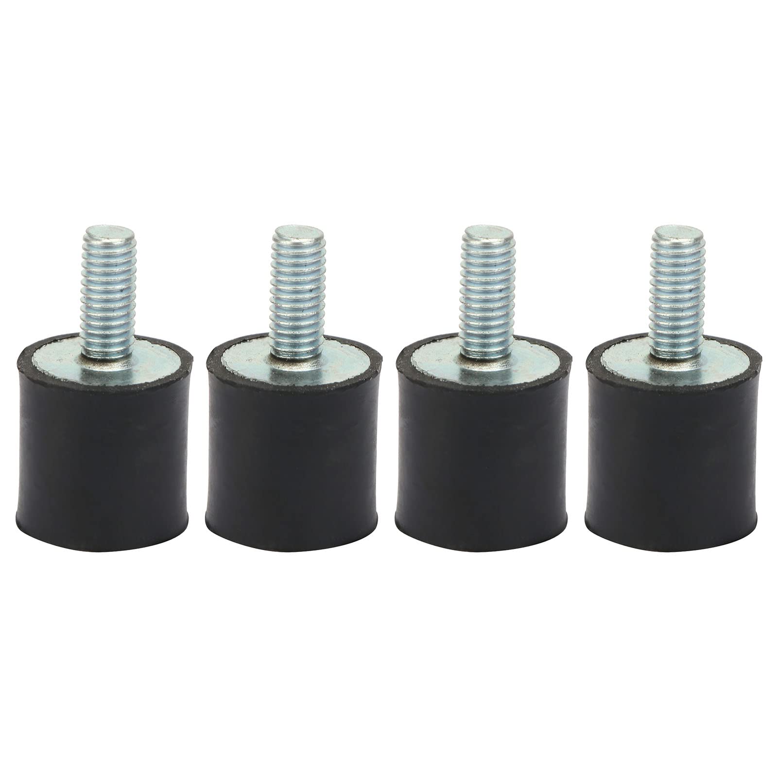 Garosa Anti-Vibration Rubber Mounts, 4Pcs Rubber Isolator Mounts with Studs Shock Absorber M3/M5/M6, Black + Silver