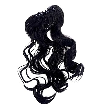 Frcolor Fluffy Long Messy Curls Claw Clip Ponytail Extensions