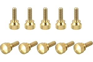 uxcell 10Pcs Knurled Thumb Screws, M4x16mm Brass Shoulder Bolts Stepped Grip Knobs Fasteners for PC, Electronic, Mechanical