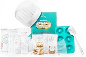 TOVLA JR. Doughnut Baking Activity Kit for Kids with Real Ingredients and Tools - No Artificial Colors - Fun DIY Cooking Activity Gift Idea - Baking Kits for Boys and Girls
