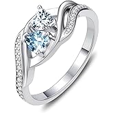 Zoeniya Valentine Day Gifts for Women Heart Statemet Engagement Eternity Wedding Promise Rings Infinity Jewelry Anniversary Christmas Valentine Mothers Day Birthday Gifts for Women Wife Her Girlfriend