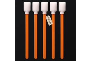 CONGGONGGO 100pcs 5.1" Foam Printer Cleaning Swabs Sticks - Square Lint-Free Foam Tip Swab for Camera, Inkjet Printer, Painting, Optics Lens Equipment (Orange, 100PCS)