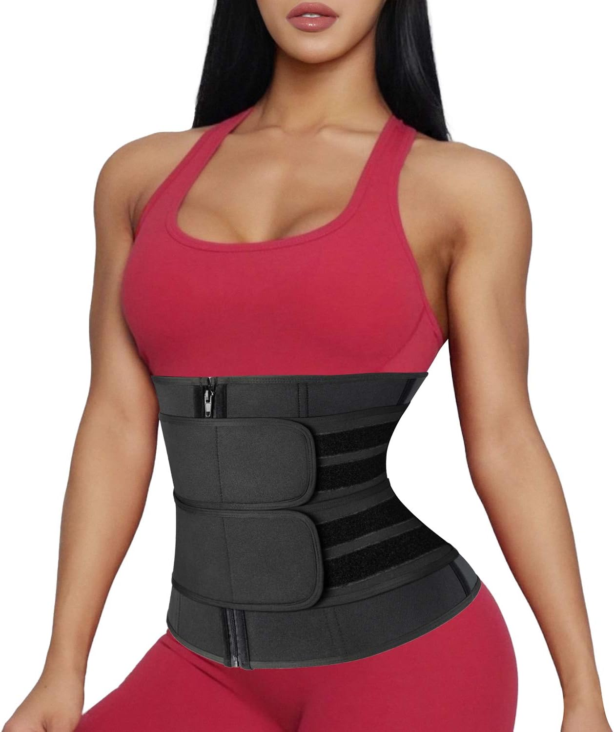SHAPERIN Neoprene Hot Sweat Waist Trainer for Women Double Belt Sport