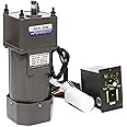 Variable Speed Gear Reduction Motor, 110V AC Gear Motor Single-Phase High Torque Electric Gear Reducer Motor with Speed Controller 0-27RPM 90W 50K(Reduction Ratio 1:50)