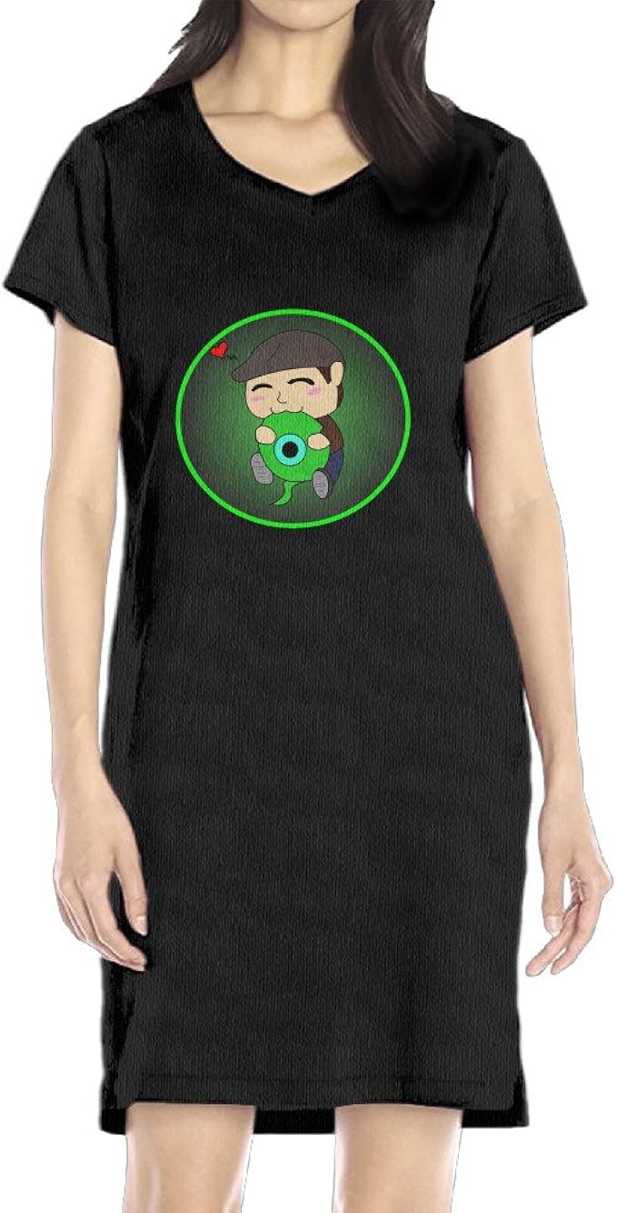 Renna 大人 女ドレス 半袖ワンピース 今季最新 人気イラスト ジャックセプティックアイ動画 パジャマ アウトドアス エレガント Black X Large ワンピース チュニック 通販 Amazon