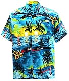 La Leela Likre Soft Silk Printed Shirt Teal Blue 293 2XL |Chest 54