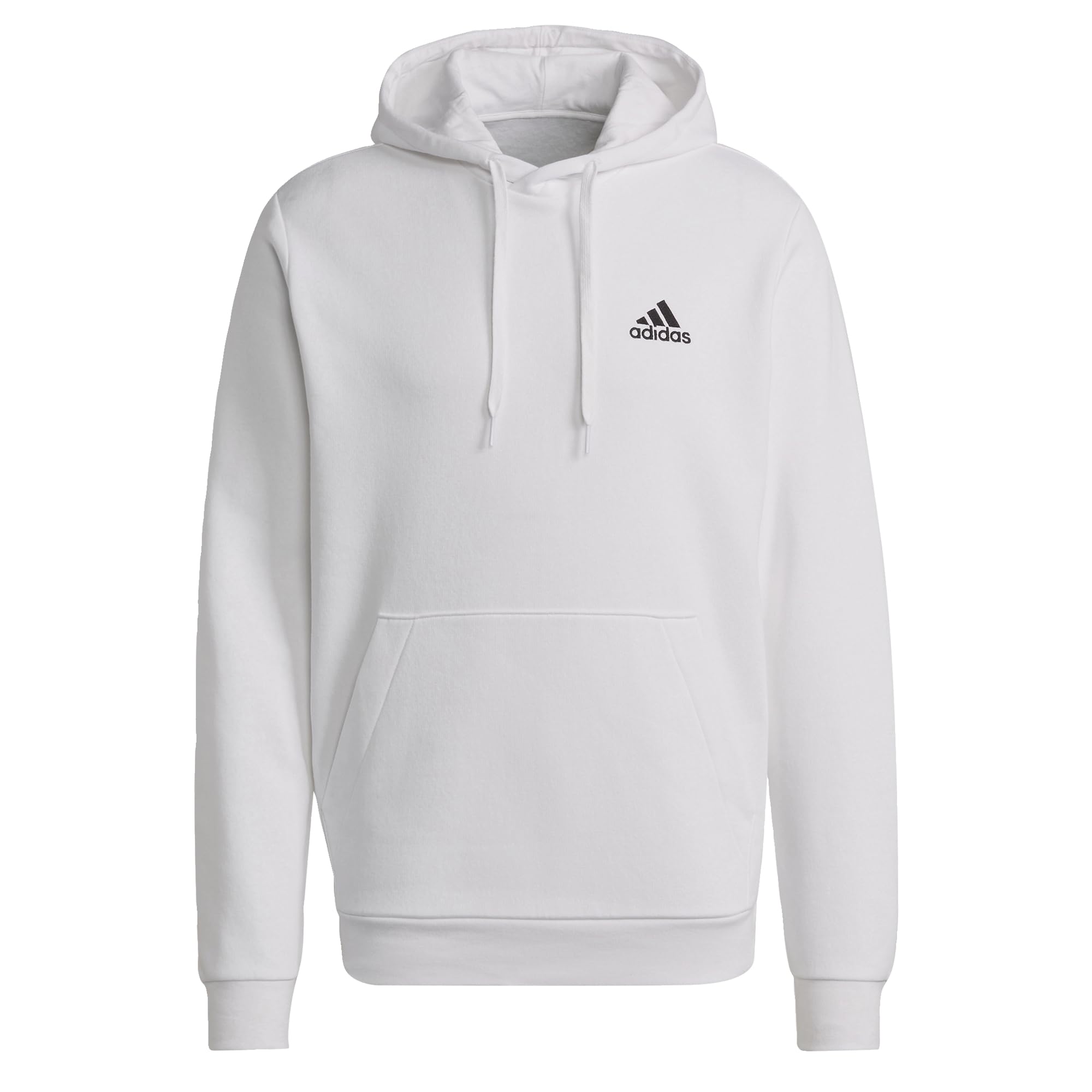 adidas Men's Essentials Fleece Hoodie, White / Black, XL
