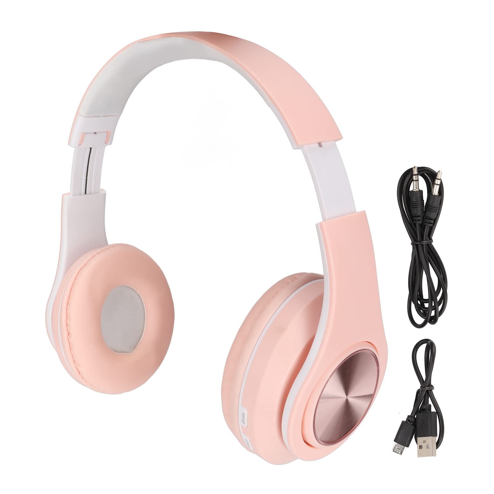 Pilipane Bluetooth Headphones Over Ear,Bluetooth Headset,Bluetooth Headset,Wireless Headphones with Colorful Light,Foldable Lightweight Noise Reduction over Ear Wireless for Phone Laptop(PINK)