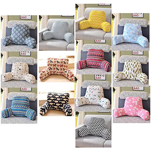 Ya-tube Comfortable Reading Backrest Pillow,Sitting Support Bed Pillow with Arms for Comfort While Reading & Relaxing Removable Microplush Washable for Adults, Teens and Kids
