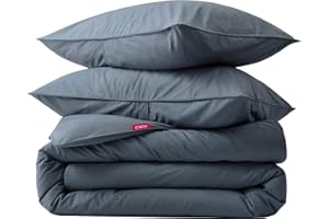 Endy Twin Duvet Cover – 100% Organic Cotton Percale – Crisp, Cool with Matte Finish Comforter Cover – Breathable, Hypoallerge