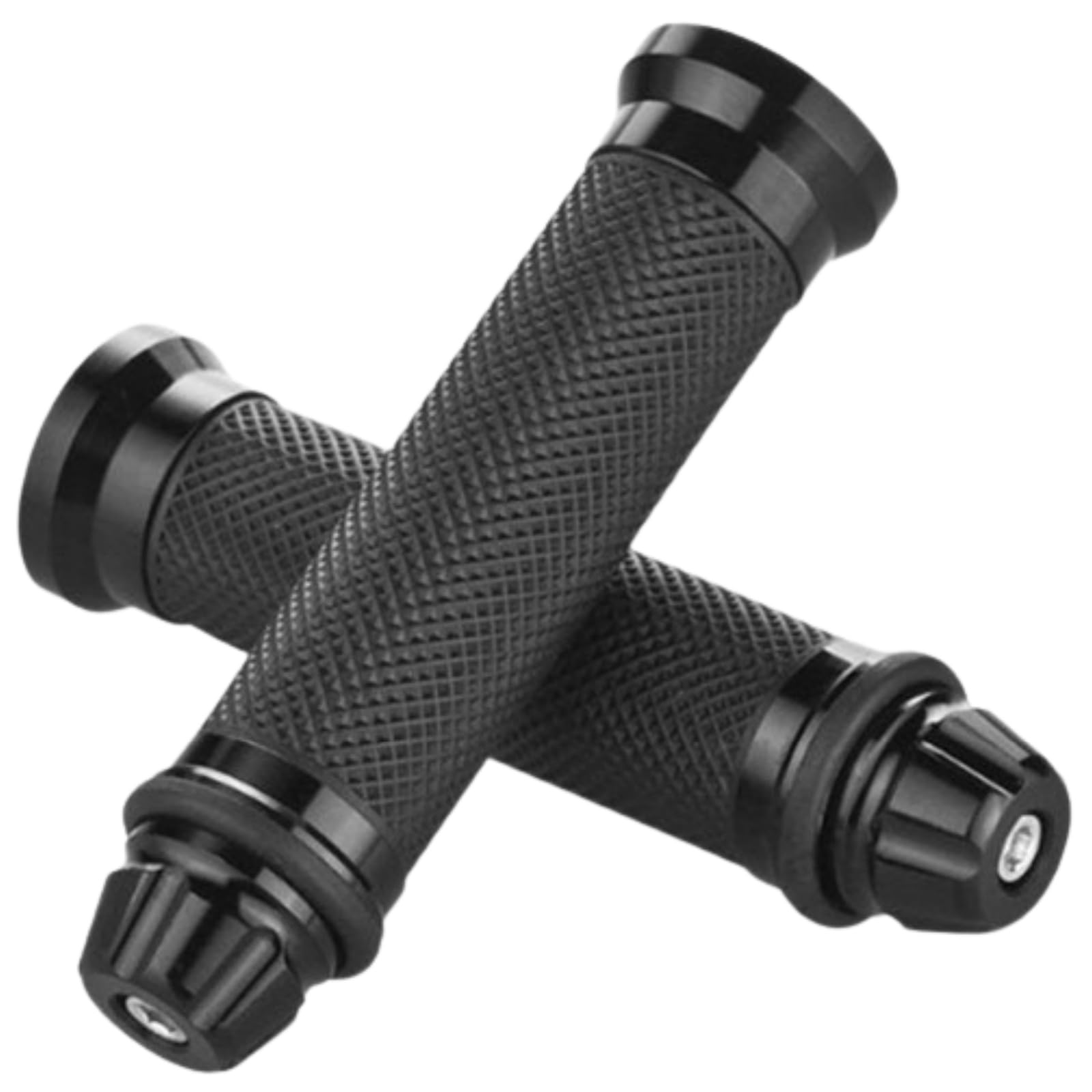 バイク グリップ 左右セット アルミ バーエンド 22.2mm カスタム バイク クリップ 汎用 (ブラック色) の商品画像