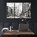 Kreative Arts - Modern New York City Canvas Print Black and White USA Street Painting Empire State Building Wall Art Modern Giclee Artwork Ready to Hang 16x32inchx3pcs