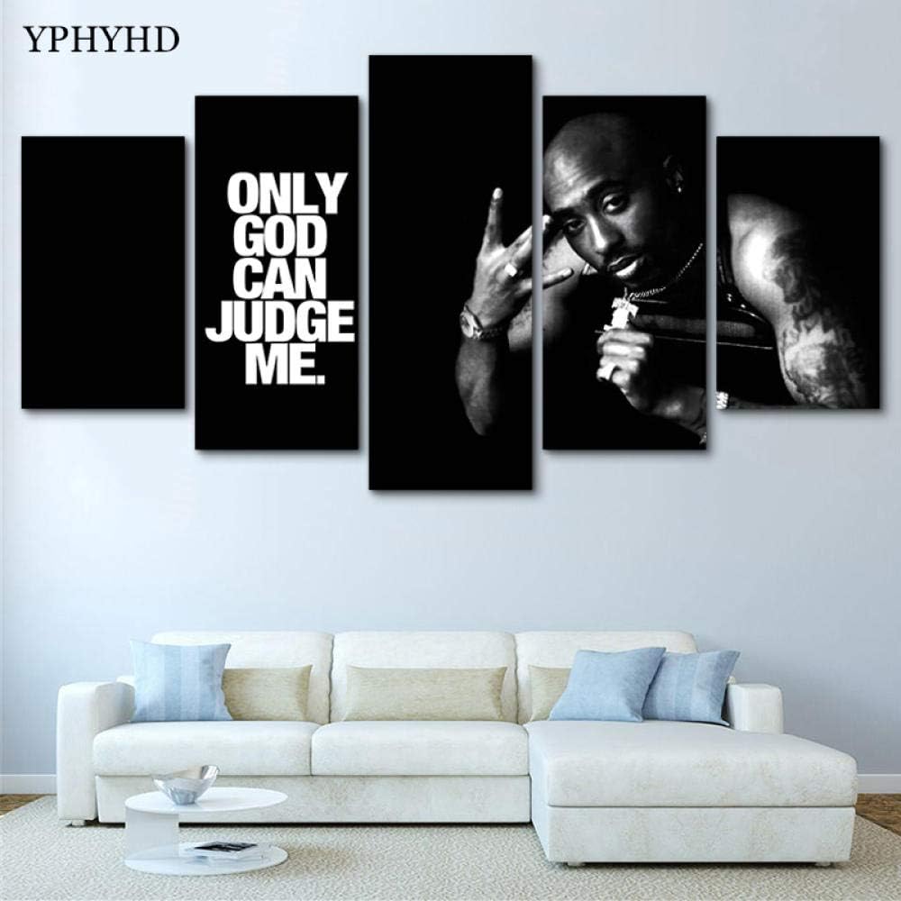 5 Piece Wall Art Painting Modern Decoration for Home 5 Piece Tupac Amaru Shakur Canvas Art Print Poster Picture Frames Modular Wall Paintings Art-zlh30