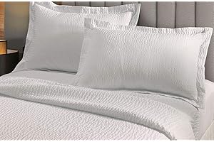 COURTYARD BY MARRIOTT Lightweight Coverlet Queen Set - White Rippled Texture - Exclusive to Courtyard Hotels, Fairfield by Marriott and Residence Inn Includes 1 Coverlet and 2 Shams.