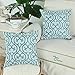 Pack of 2 CaliTime Cushion Covers Throw Pillow Cases Shells for Home Sofa Couch, Vintage Scrolled Floral Geometric, 18 X 18 Inches, Teal