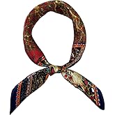 FONYVE 100% Mulberry Silk Scarf for Hair - 27" Square Head Scarf for Women - Lightweight Neck Scarf with Gift Packed