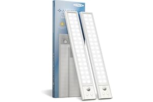 AMETHEUS 10inch Under Cabinet Lights, Motion Sensor Light Indoor, Wireless Closet Lights, 1800mAh Rechargeable Battery, Magnetic, 5 Levels Dimmable, Under Counter Lights for Kitchen, Bathroom (2 Pack)